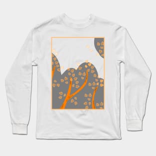 Autumn shrub on a black background Long Sleeve T-Shirt